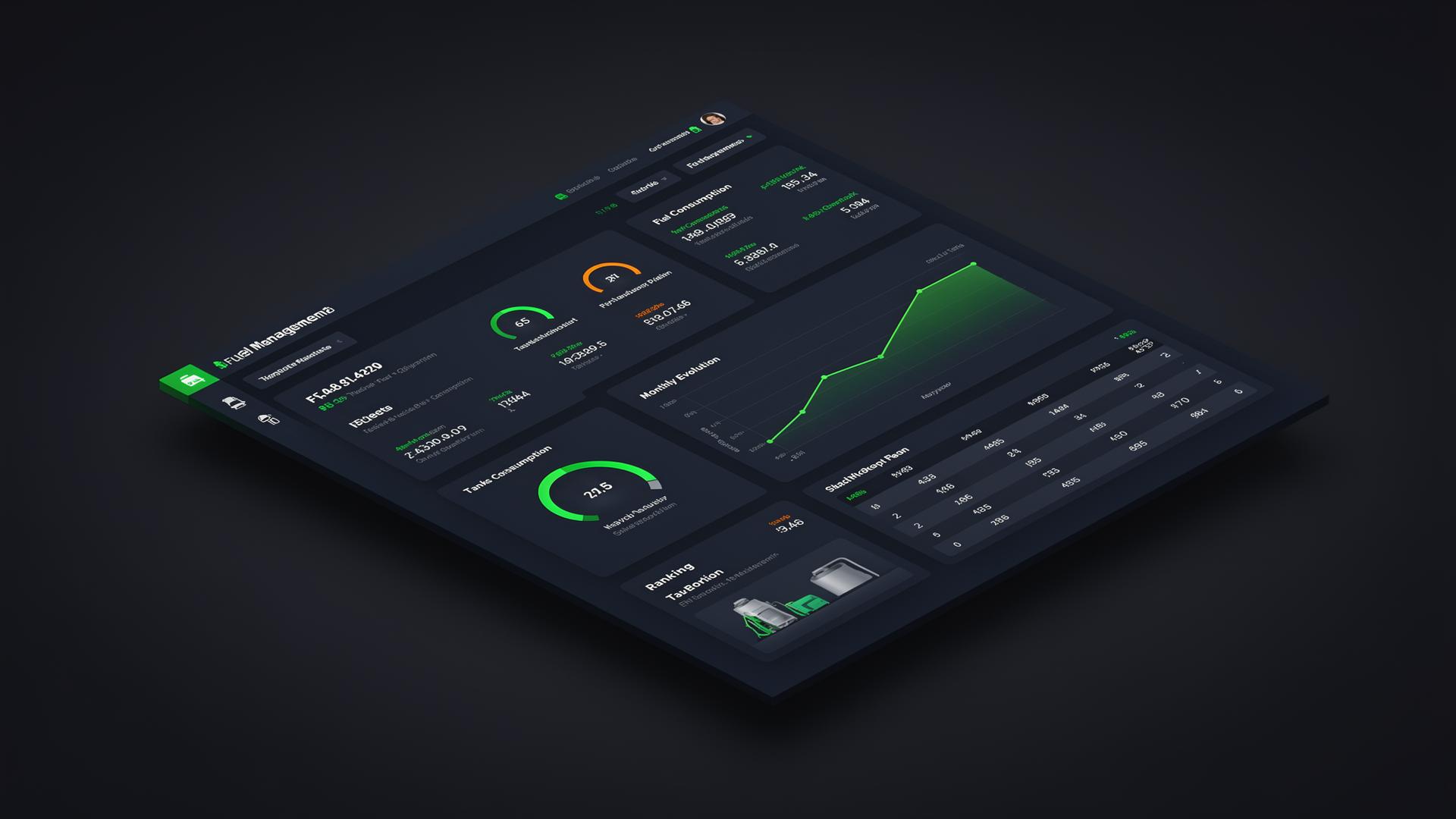 Dashboard do abastecer.app mostrando consumo, estoque e indicadores